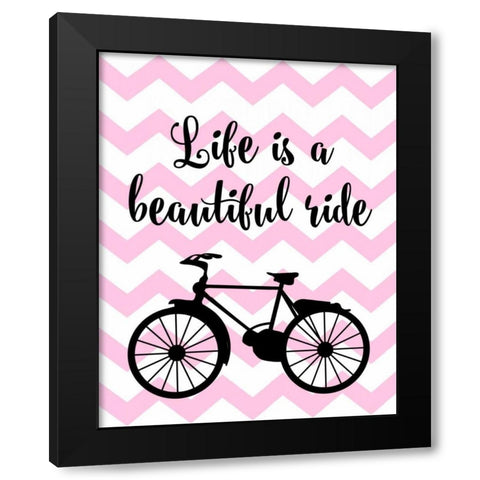 Bicycle Quote Black Modern Wood Framed Art Print with Double Matting by Robinson, Tamara
