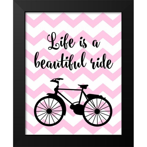 Bicycle Quote Black Modern Wood Framed Art Print by Robinson, Tamara