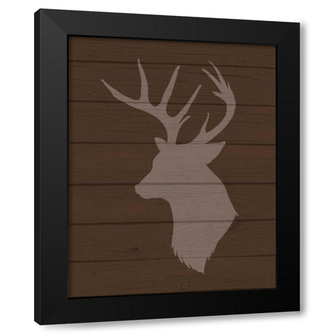 Deer II Black Modern Wood Framed Art Print with Double Matting by Robinson, Tamara