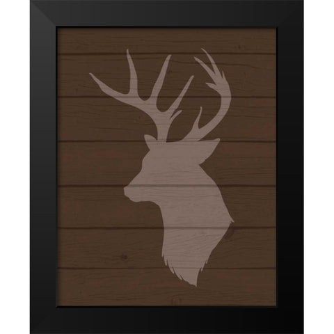 Deer II Black Modern Wood Framed Art Print by Robinson, Tamara