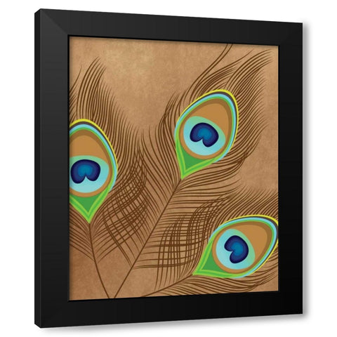Peacock Feather II Black Modern Wood Framed Art Print by Robinson, Tamara
