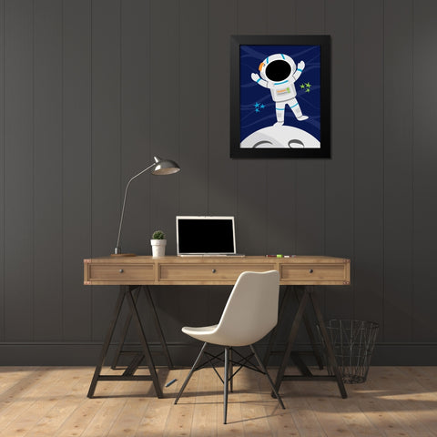 Space Man Black Modern Wood Framed Art Print by Robinson, Tamara