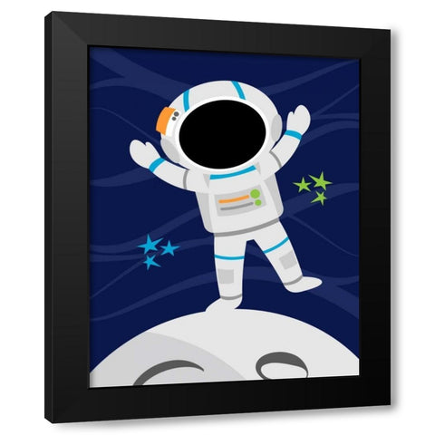 Space Man Black Modern Wood Framed Art Print with Double Matting by Robinson, Tamara