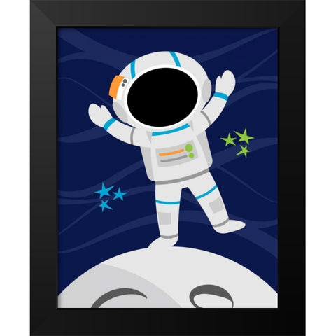 Space Man Black Modern Wood Framed Art Print by Robinson, Tamara