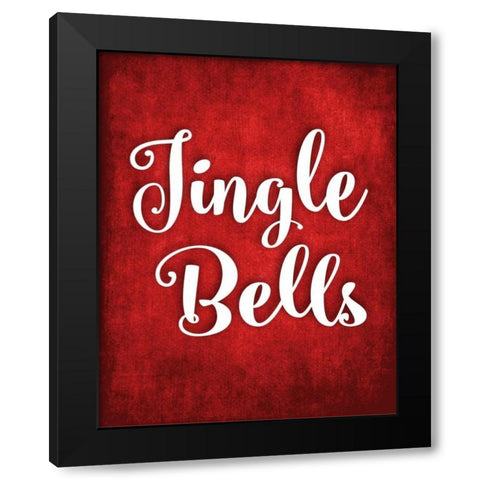 Jingle Bells Black Modern Wood Framed Art Print by Robinson, Tamara