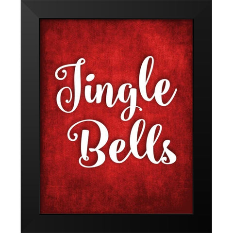 Jingle Bells Black Modern Wood Framed Art Print by Robinson, Tamara