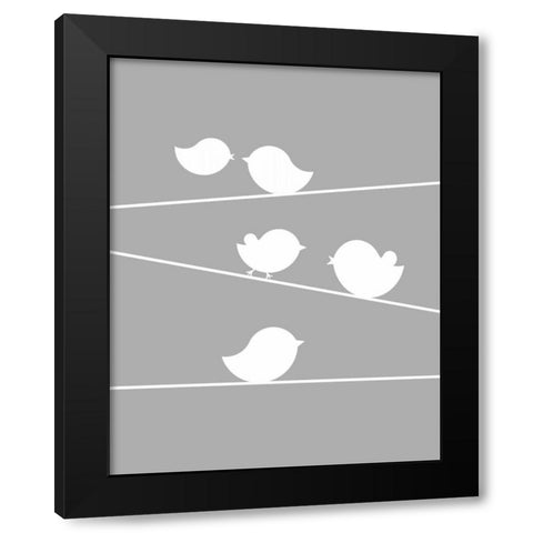 Bird on a Wife II Black Modern Wood Framed Art Print by Robinson, Tamara