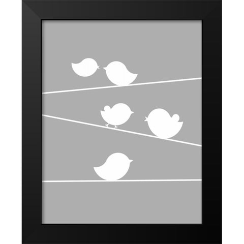 Bird on a Wife II Black Modern Wood Framed Art Print by Robinson, Tamara