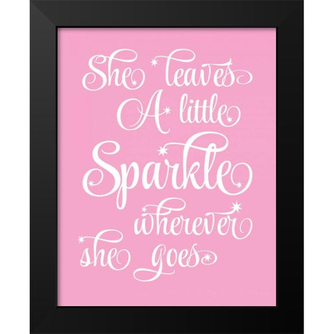 Sparkle Black Modern Wood Framed Art Print by Robinson, Tamara