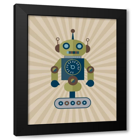Robot I Black Modern Wood Framed Art Print by Robinson, Tamara