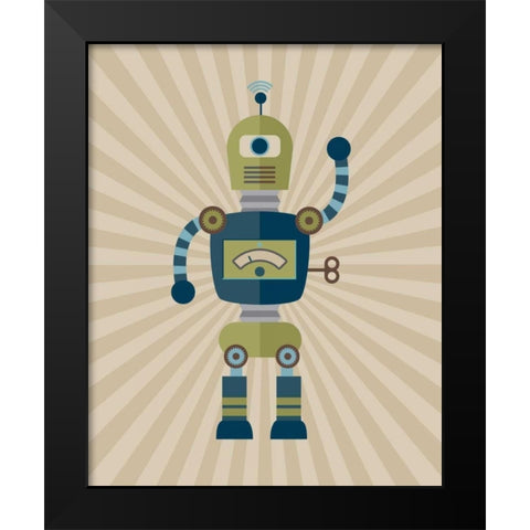 Robot II Black Modern Wood Framed Art Print by Robinson, Tamara