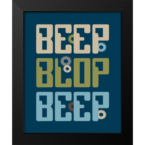 Robot Quote Black Modern Wood Framed Art Print by Robinson, Tamara