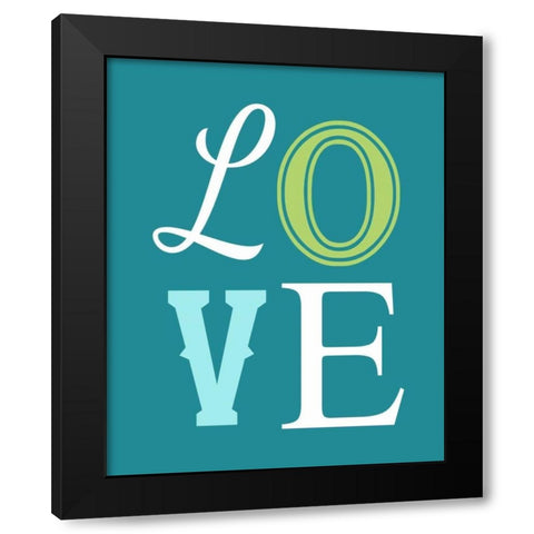 Love Black Modern Wood Framed Art Print with Double Matting by Robinson, Tamara