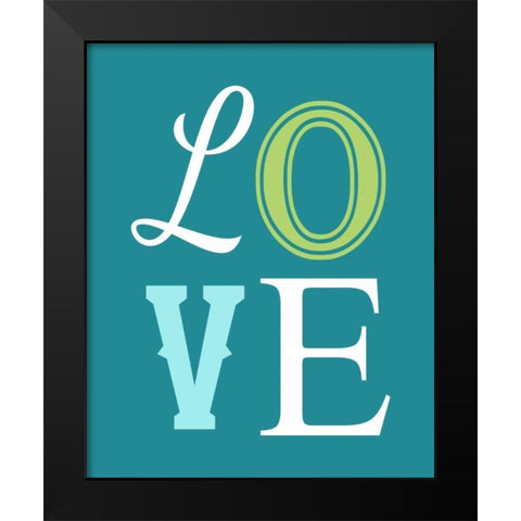 Love Black Modern Wood Framed Art Print by Robinson, Tamara