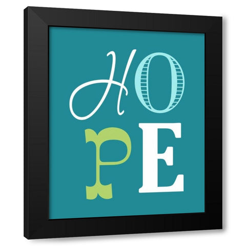 Hope Black Modern Wood Framed Art Print by Robinson, Tamara