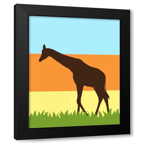 Safari II Black Modern Wood Framed Art Print with Double Matting by Robinson, Tamara