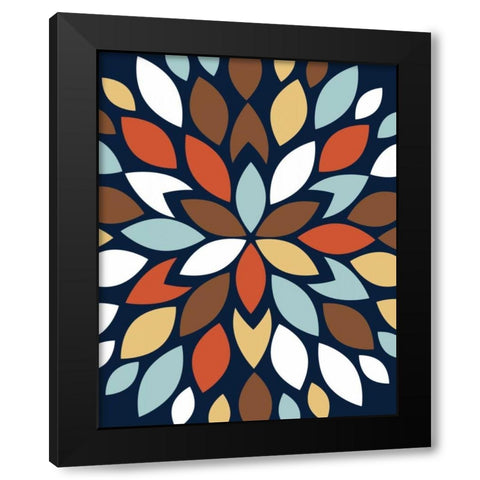 Flower Petal Burst II Black Modern Wood Framed Art Print by Robinson, Tamara