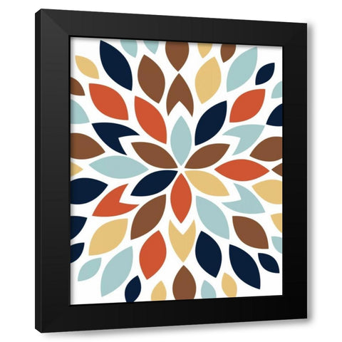 Flower Petal Burst III Black Modern Wood Framed Art Print by Robinson, Tamara