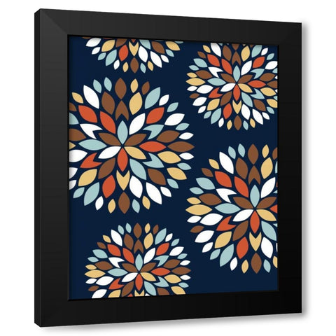 Flower Petal Burst IV Black Modern Wood Framed Art Print by Robinson, Tamara
