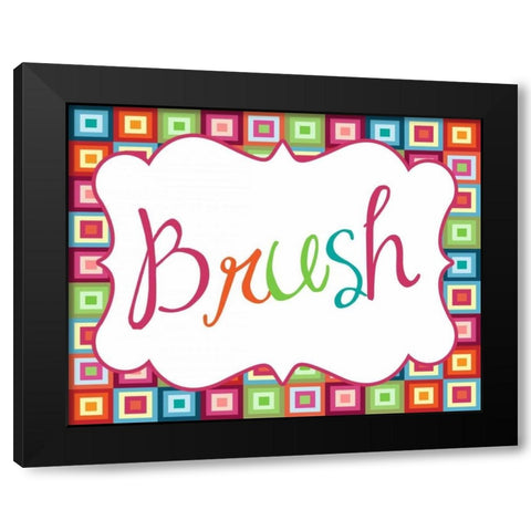 Colorful Brush Black Modern Wood Framed Art Print with Double Matting by Robinson, Tamara