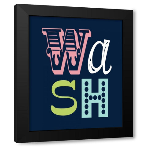 Wash on Navy Black Modern Wood Framed Art Print with Double Matting by Robinson, Tamara