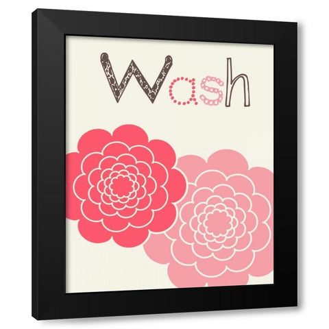 Flower Wash Black Modern Wood Framed Art Print with Double Matting by Robinson, Tamara
