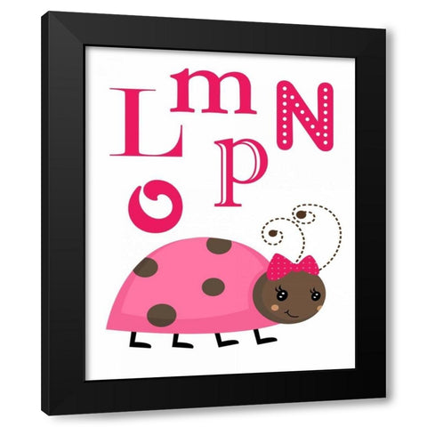 Ladybug LMNOP Black Modern Wood Framed Art Print by Robinson, Tamara