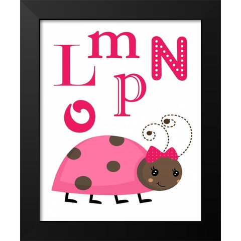 Ladybug LMNOP Black Modern Wood Framed Art Print by Robinson, Tamara