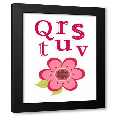 Ladybug QRSTUV Black Modern Wood Framed Art Print with Double Matting by Robinson, Tamara