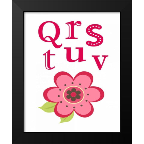 Ladybug QRSTUV Black Modern Wood Framed Art Print by Robinson, Tamara