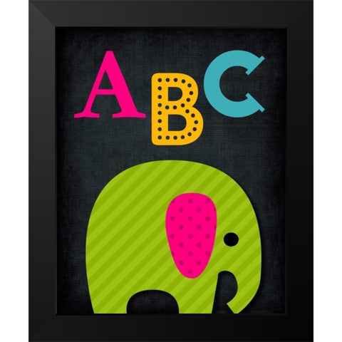 ABC Animal Black Modern Wood Framed Art Print by Robinson, Tamara