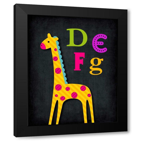 DEFG Animal Black Modern Wood Framed Art Print by Robinson, Tamara