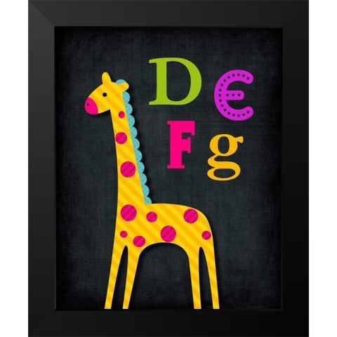 DEFG Animal Black Modern Wood Framed Art Print by Robinson, Tamara