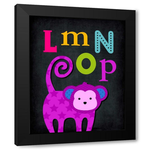LMNOP Animal Black Modern Wood Framed Art Print with Double Matting by Robinson, Tamara