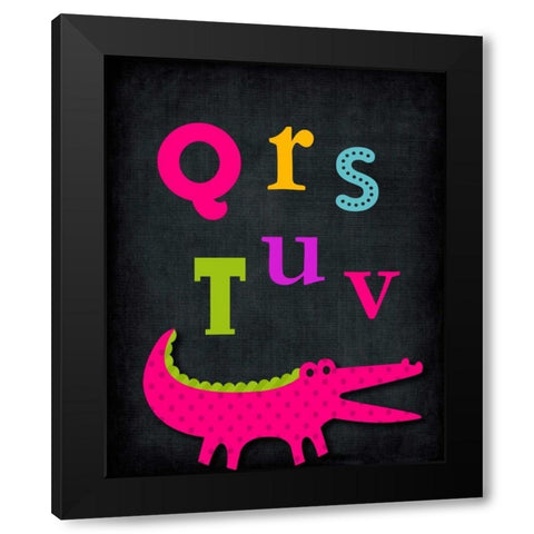 QRSTUV Animal Black Modern Wood Framed Art Print with Double Matting by Robinson, Tamara