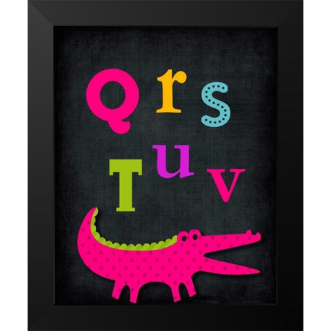 QRSTUV Animal Black Modern Wood Framed Art Print by Robinson, Tamara
