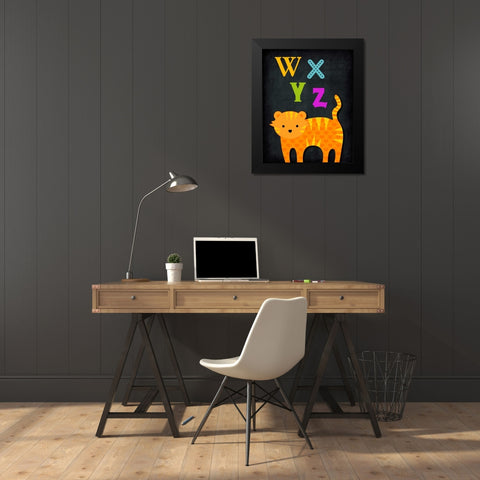 WXYZ Animal Black Modern Wood Framed Art Print by Robinson, Tamara