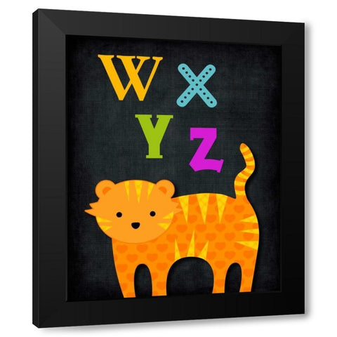WXYZ Animal Black Modern Wood Framed Art Print by Robinson, Tamara