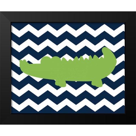 Chevron Alligator II Black Modern Wood Framed Art Print by Robinson, Tamara
