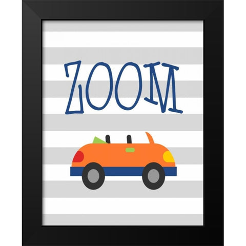 Car Zoom Black Modern Wood Framed Art Print by Robinson, Tamara
