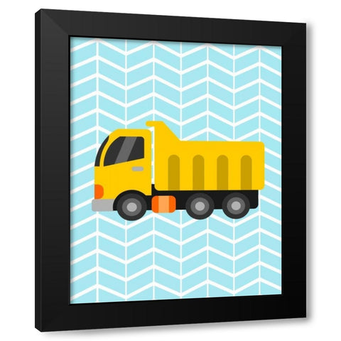 Construction Truck II Black Modern Wood Framed Art Print by Robinson, Tamara