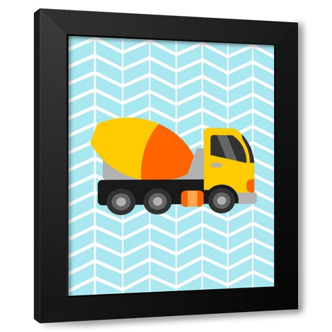Construction Truck III Black Modern Wood Framed Art Print by Robinson, Tamara