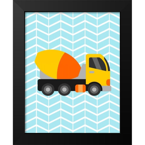 Construction Truck III Black Modern Wood Framed Art Print by Robinson, Tamara