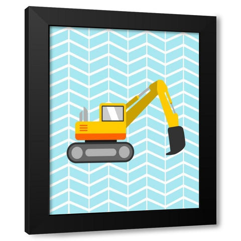Construction IV Black Modern Wood Framed Art Print with Double Matting by Robinson, Tamara