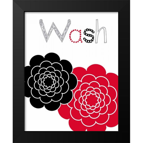 Flower Wash Rose Black Modern Wood Framed Art Print by Robinson, Tamara