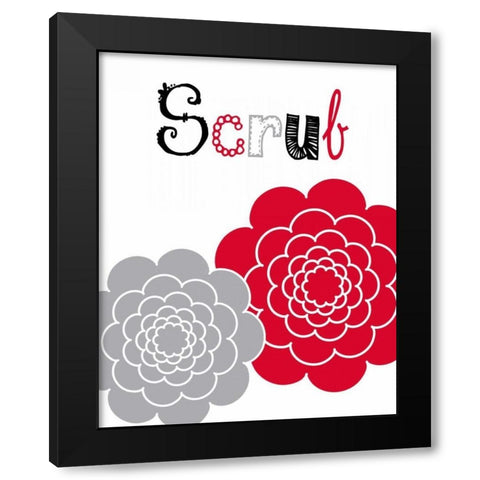 Flower Scrub Rose Black Modern Wood Framed Art Print with Double Matting by Robinson, Tamara