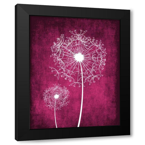 Grunge Dandelion Black Modern Wood Framed Art Print with Double Matting by Robinson, Tamara