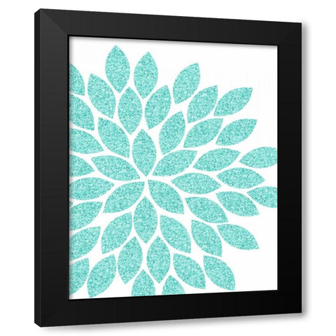 Silver Glitter Flower II Black Modern Wood Framed Art Print with Double Matting by Robinson, Tamara