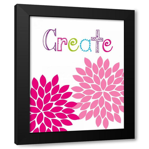 Create Flower Black Modern Wood Framed Art Print by Robinson, Tamara