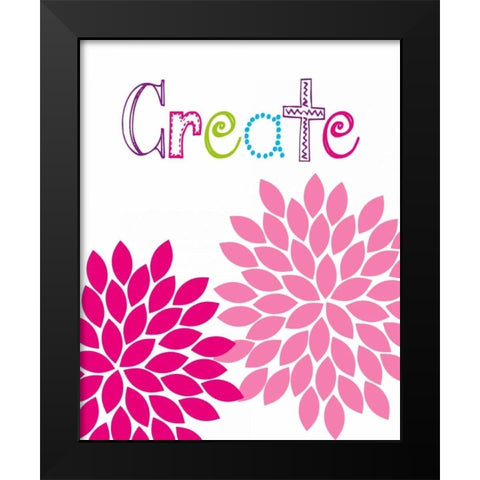 Create Flower Black Modern Wood Framed Art Print by Robinson, Tamara